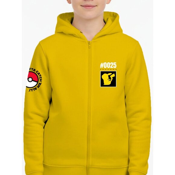 Boys, Licensed Cosplay Hoodie, Pokemon Pikachu, Size XS (4/5), Full Zip, Light - Picture 6 of 7